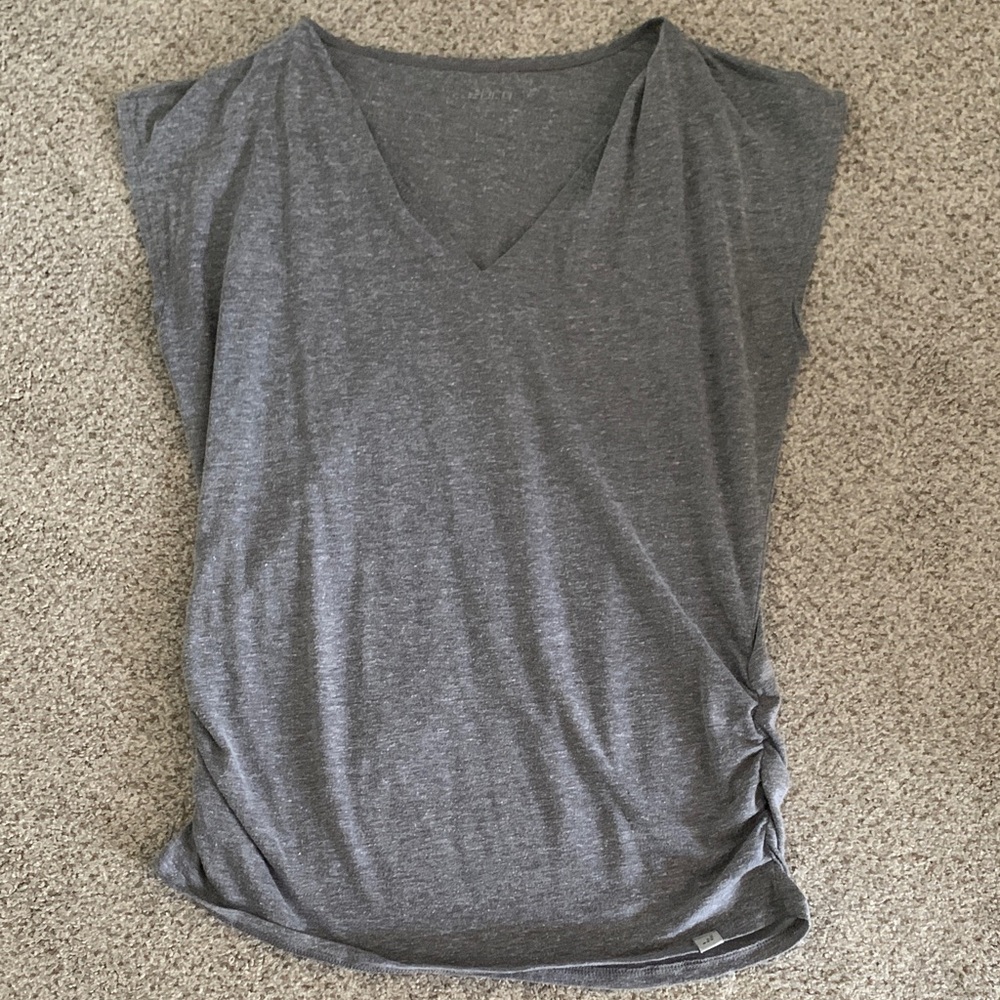 bcg Gray V-Neck Tank Top with Side Knot
